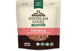 Organic Pink Beans 5 lb - Non-GMO, USDA Organic, Tested Clean Certified, Vegan - Rich in Fiber & Protein for Soups, Burritos, Salads & Chili, Grown in the USA, Farmed On Regenerative Soil From Doudlah Farms
