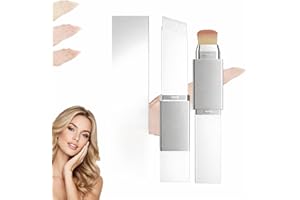 Tryskintle All-in-One Cream Foundation Stick with Brush, Color-Adapting Makeup Stick for Seamless Blending, Natural-Looking F