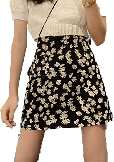 Amazon ジャング レディース ミニスカート 花柄 フラワー Aライン ファッション 着痩せ 台型スカート スカート 通販