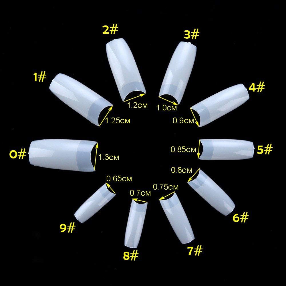 Yiouou Natural False Nails Fake Nails Artificial Nail Tips,500 Pcs Oval French Acrylic Style Fake Nails Tips with Box and Acrylic Nail Clipper for Women Girls Nail Art Salons and Home DIY,10 Sizes - Image 4