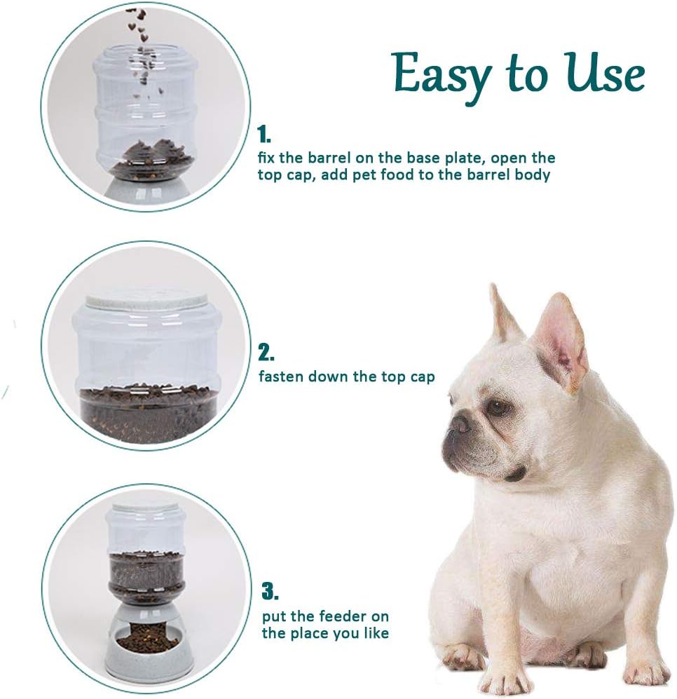 Kitchen & Dining : YNC Automatic Cat Feeder, 1 Gallon Cat Dog Food Dispenser, Durable Automatic Gravity Cat Dog Feeder, Practical Automatic Pet Feeder Food Dispenser for Cats, Small Dogs and Other Cute Small Pets : 