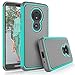 Tekcoo for Moto G6 Play Case/Motorola Moto G6 Forge Cute Case, [Tmajor] Shock Absorbing [Turquoise] Hybrid Rubber Silicone & Plastic Scratch Resistant Bumper Grip Rugged Sturdy Hard Cases Cover