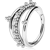 AROWRO Conch Piercing Jewelry Nose Rings Hoops Septum Rings Cartilage Earrings for Women Men Helix Piercing Jewelry Rook Tragus Surgical Steel Gold Silver 16G 18G 20G