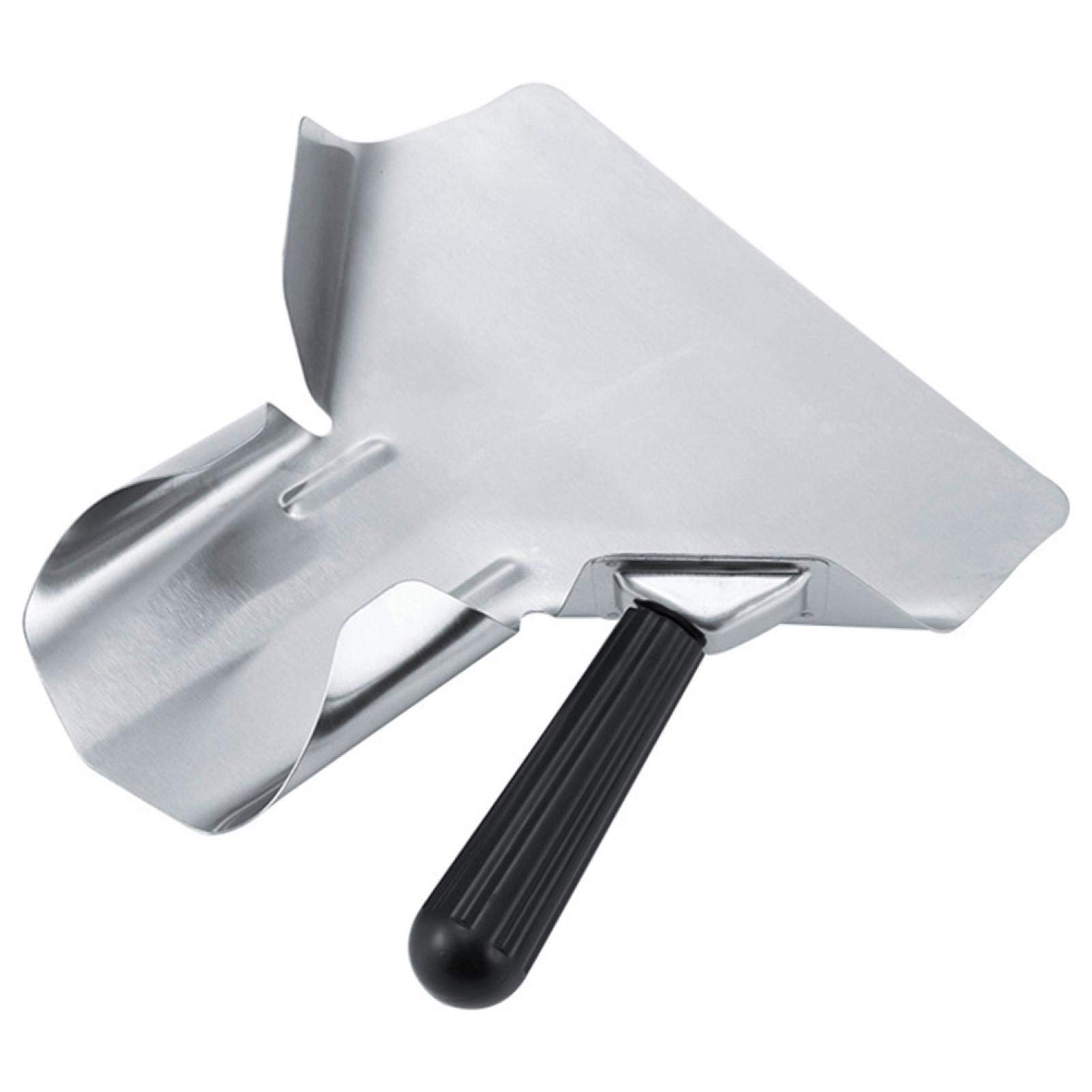 GSDGV French Fries Shovel, Non-Slip Stainless Steel Funnel Scoop Ice Scoop, Fry Bagger Scooper Chip with Handles for Home Kitchen(Single Handle)