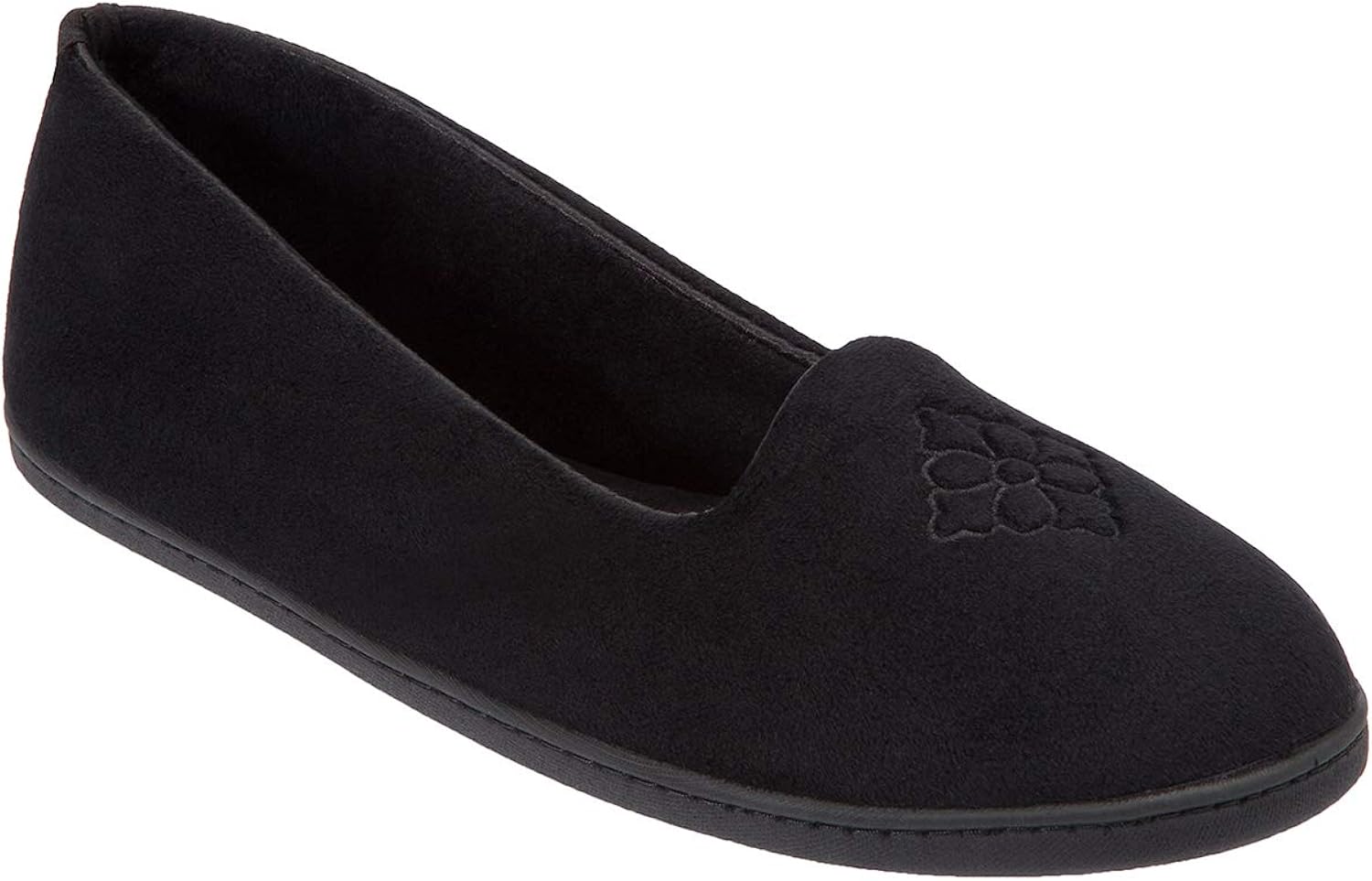 Dearfoams Women's Rebecca Microfiber Velour Closed Back Slipper, Sleet Crushed Velvet, 3/4 UK