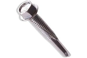 U-TURN FASTENERS, INC U-Turn Fasteners Self Tapping Screws - #12-24 x 1-1/2" Hex Washer Head Self-Drilling Tek Screw Zinc Plated Steel for Attaches Sheet Metal Steel or Steel to Metal | (Pack of 50)