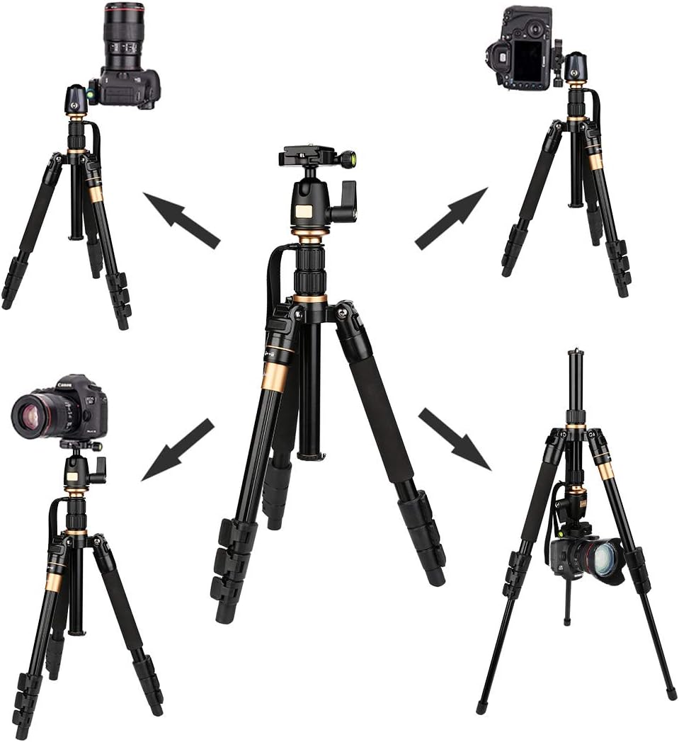 AFAITH Tripod for DSLR Camera, Ultra Compact and Lightweight Aluminum Travel Tripod with 360 Panorama Ball Head Quick Release Plate for Canon, Nikon, Sony, Samsung, Olympus, Panasonic : Camera & Photo