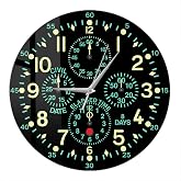 Timethink 12 Inch ''Flying Fortress'' Aircraft Clock, Aviation Altimeter Instrument Wall Clock Modern Airplane Dashboard Wall Watch Clock Silent Battery Operated for Bedroom Aviator Pilots Gift