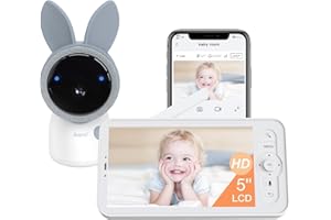 Arenti Baby Monitor, 2.5K/4MP 5GHz WiFi Smart Baby Camera with 5-Inch Upgraded Wireless Display, Super Night Vision, Two Way 