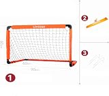 LZHDZQD Kids Football Goal 35.43in Foldable Garden Indoor Outdoor Orange view 2