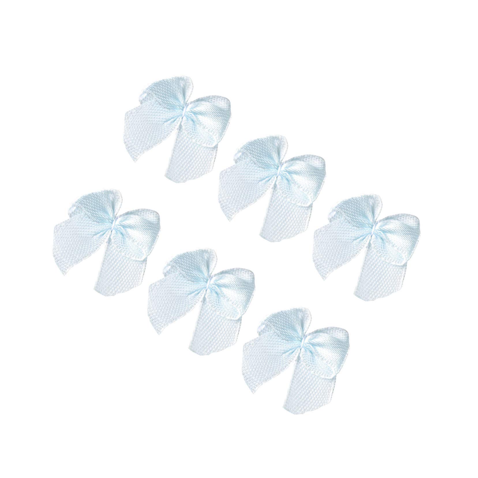 EXCEART 100 Pcs Mini Satin Ribbon Bows Flowers Sewing Appliques Scrapbooking Embellishment for DIY Craft Wedding Gift Hair Clip Bowknot Decoration 2. 2 x 2cm Sky Blue
