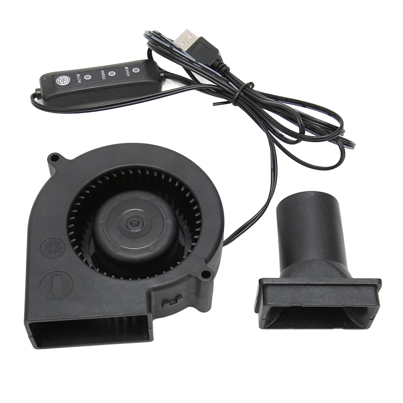 9733 97mm X 97mm X 33mm 5V USB Blower Brushless Cooling Fan, Micro Mini USB 5 Volt Fans, 3 Speed Mode 3800 RPM 22 CFM Computer Cooling Fan for PC Electronics 3D Printer