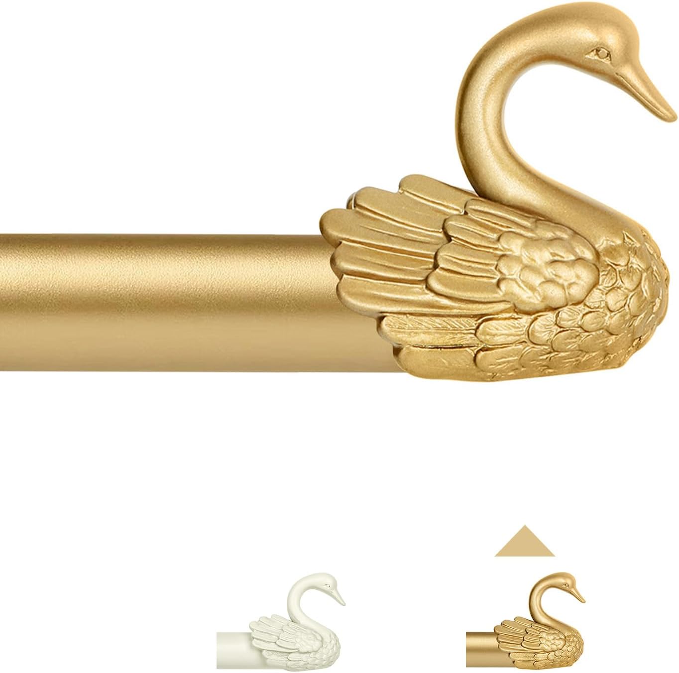 Window Treatment Hardware - TANGWIN Gold Curtain Rods for Windows 48 to 84 Inch(4-7ft),1 Inch Adjustable Curtain Rod,Heavy Duty Curtain Rods,Decorative Swan Finials Drapery Rods,Telescoping Single Window Curtain Rod 36-88