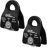 GM CLIMBING Black Micro Prusik Minding Pulley 25kN CE UIAA Certified 12mm Single Pulley Mobile Side Plates for Arborist Rigging Climbing Rescue Pack of 2