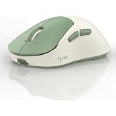 hunart H6 49g Wireless Mouse, Bluetooth &amp; 2.4GHz, Rechargeable, Green | Silent Clicks, Two Ways to Connect, USB-C Charging, Lightweight Right-Hand Ergonomic Comfort, for Laptop, MacBook, Computer