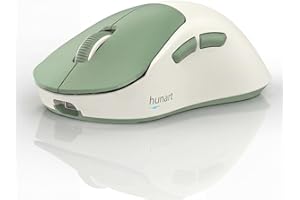 hunart H6 49g Wireless Mouse, Bluetooth & 2.4GHz Rechargeable Mouse, Lightweight Silent Ergonomic Mouse with USB-C Charging, Portable Right-Hand Office Mouse for Laptop, PC, MacBook, Tablet - Green - 1