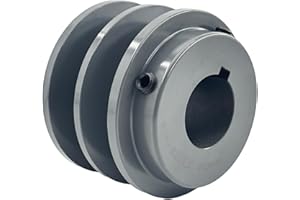 Saelno 2BK28-1 1/8 Double Groove Pulley,v Belt Pulley 1 1/8 inch bore 2.95" OD,Motor Pulley Cast Iron for A AX B BX 4L 5L V-Belts