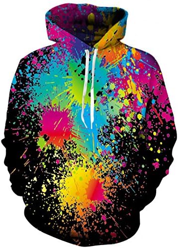 YAJOOEY Unisex Realistic 3D Digital Pullover Sweatshirt Hoodie Hooded Sweatshirt X-Large