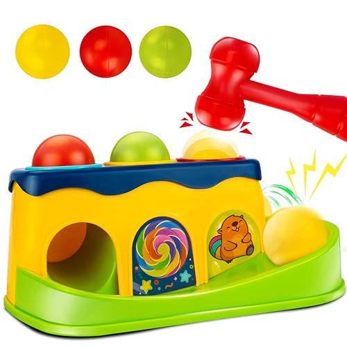 UNIH Hammer and Ball Drop Toys for Year Old Boy Girl Infant