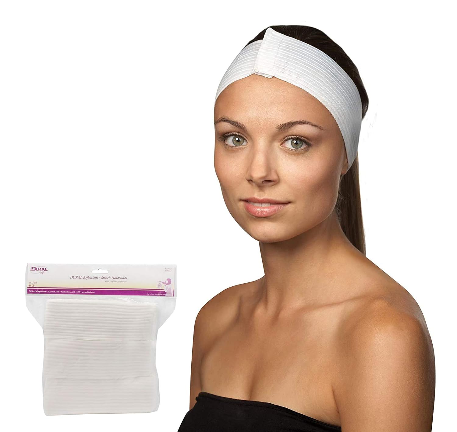 Dukal Stretch Headbands. Pack of 48 Disposable Headbands