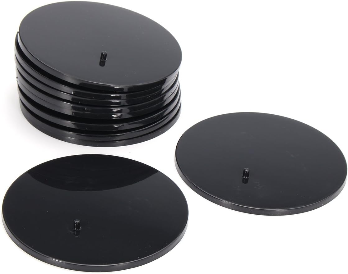 DyNamic 10pcs Round Black ABS Figures Stands Display Base for 68 Inch