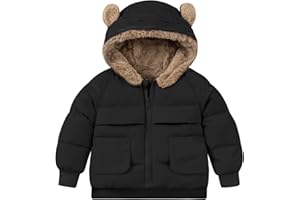 TUONROAD Baby Girls Coats for 6 Months-5 Years Toddlers Boy Winter Jacket Warm Bear Hooded Outdoor Coats Size 5