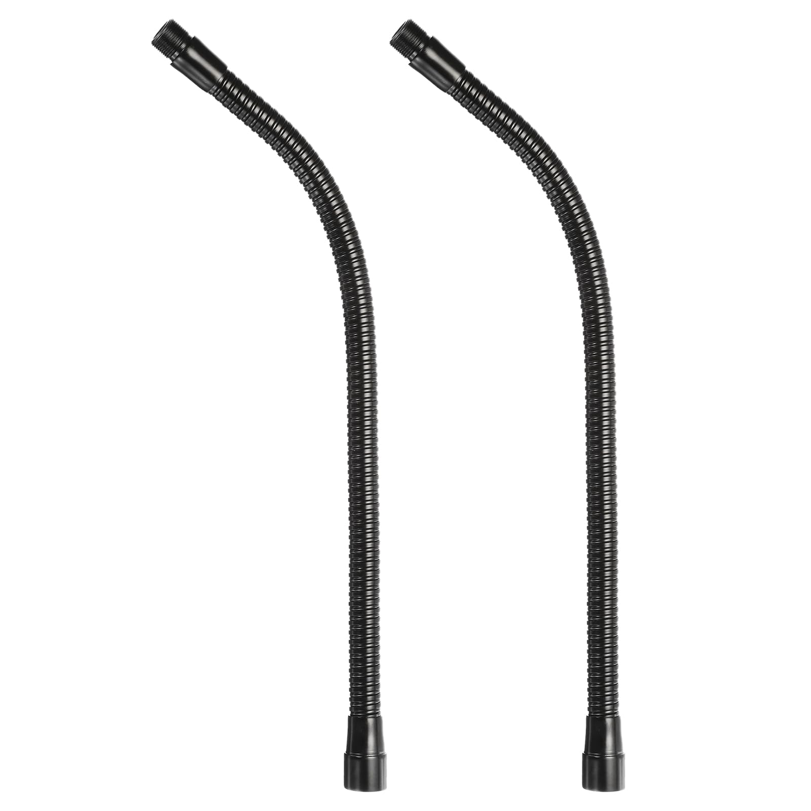 PATIKIL 15" Microphone Gooseneck, 2Pcs 5/8"-27 Thread Metal Universal Hose Flexible Arm Gooseneck Tube Extension for Multifunction DIY, Black