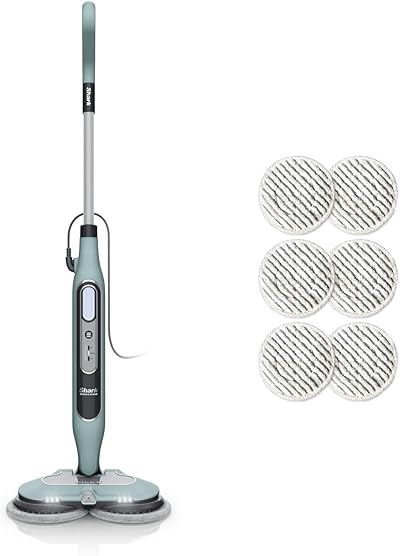 Shark Dampfreiniger Mop, automatisch, mit Steam Blaster und 6 Schmutzfänger-Pads, 3 Dampffunktionen, Flecken- und Schmutzentfernung, für alle versiegelten Hartböden, 8 m Kabel, Salbei-Grün, S8201EUCP