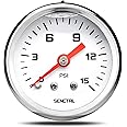 SENCTRL 0-15 Psi Fuel Pressure Gauge, 1-1/2" Dial Size, 1/8" NPT Back Mount, Silicone Oil Liquid Filled, Stainless Steel Case, Inline Low Pressure Gauge, for Water Oil Air Pressure Test