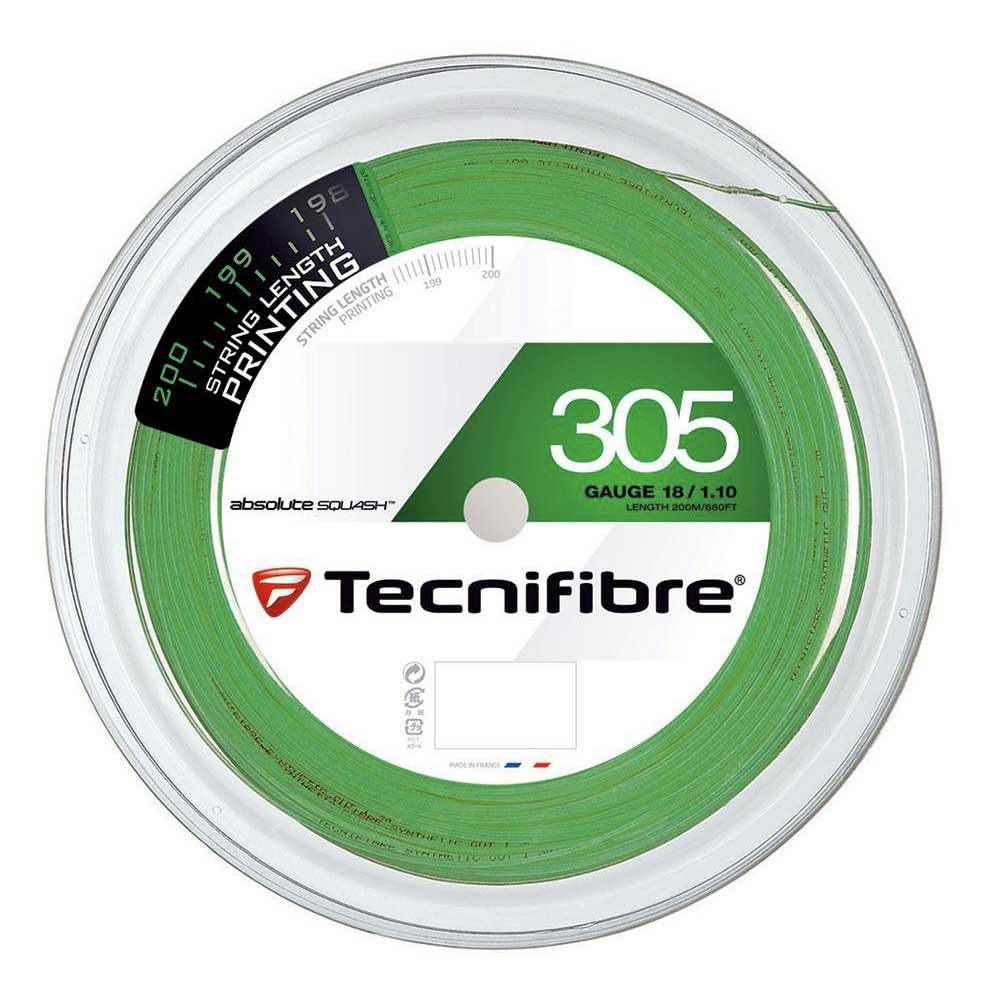Tecnibre Squash String 305 1.10mm Green - 200m Reel