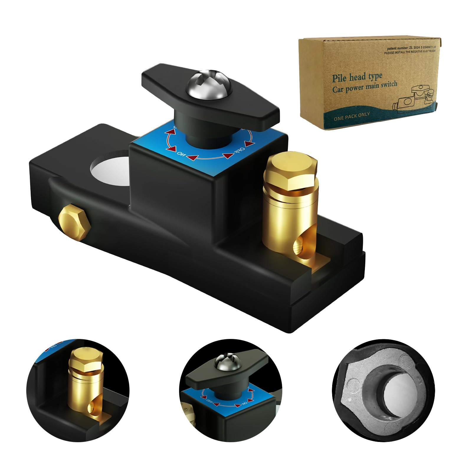 Photo 1 of Car Power Main Switch, Battery Disconnect Switch, Heavy Duty Battery Shut Off Kill Power Cutter, High Current Master Electricity Cut Isolator, Quick Disconnect Battery Button for Cars RVs & Boats