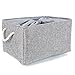 TheWarmHome Fabric Storage Basket Cloth Storage Bin Decorative Basket with Cotton Rope Handles Dog Toy Storage Shelf Basket Closet Basket for Home Office Books(Extra Jumbo, Grey)