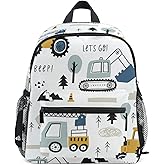 Kids Backpack for boys Childish Truck Excavator Toddler Bags Children Preschool Kindergarten Small Chest Strap 3-8 Years Old