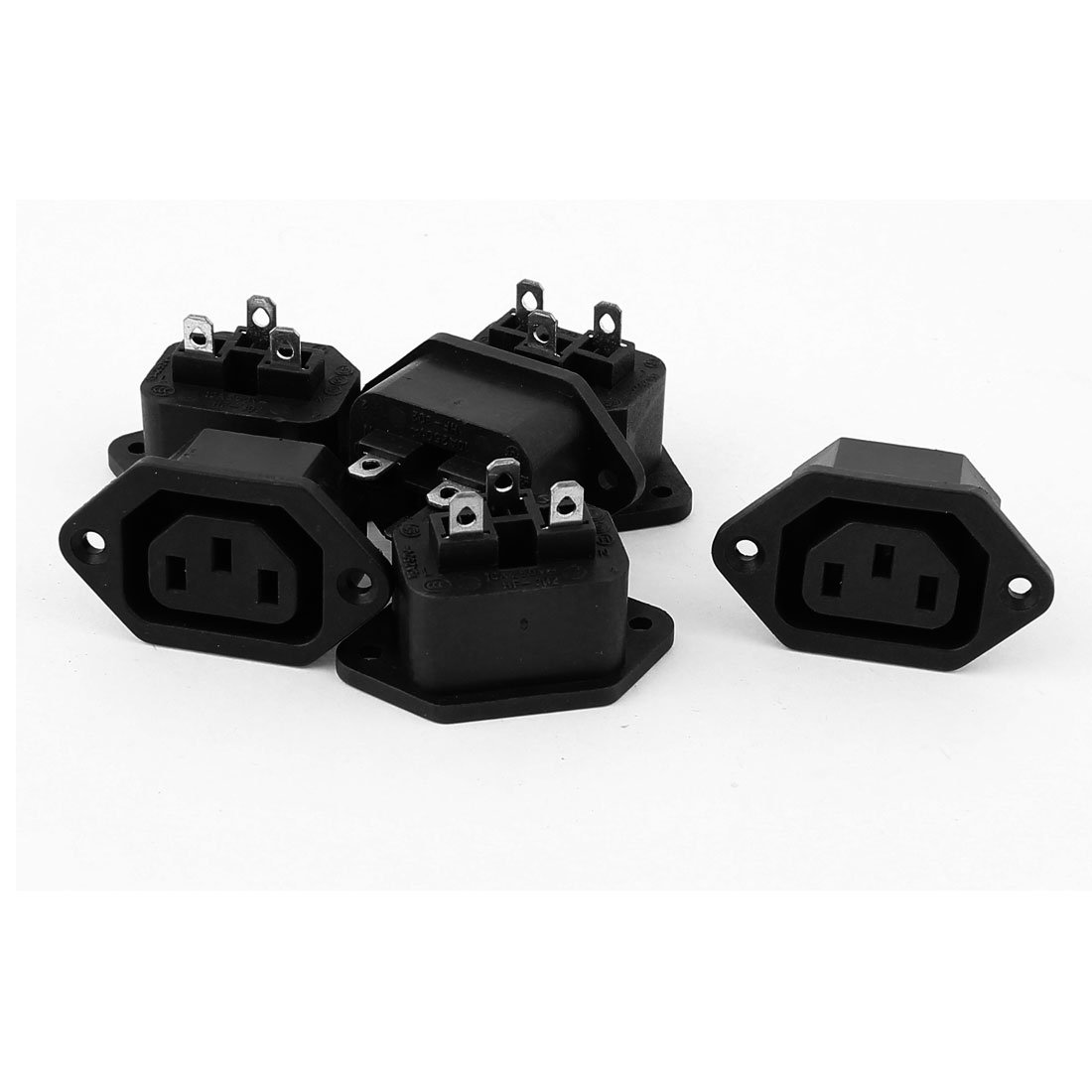 Sourcingmap AC 250V 10A/15A IEC320 C13 Outlet Panel Mount Socket Connector 6Pcs