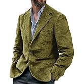 Men's Casual Corduroy Blazer Two Button Tweed Sport Coat Slim Fit Suit Jacket for Men Casual Blazer Work Business Wear
