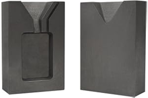 PMC SUPPLIES LLC 2 Troy Ounce Gold Rectangular Two Part Split Graphite Ingot Mold Precious Metal Casting Melting