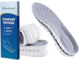 VivoFoot Memory Foam Insoles Anti-Fatigue Cushioning Grey UK 7-10