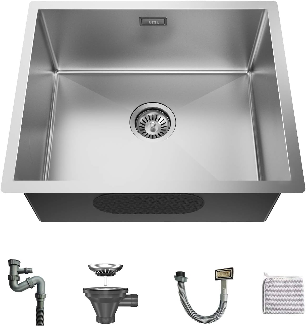 UMI 54CM*44CM Single Bowl Kitchen Sink 18 Gauge Undermount Stainless