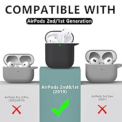 Ljusmicker Airpods Case Cover 2&1 with Cleaner