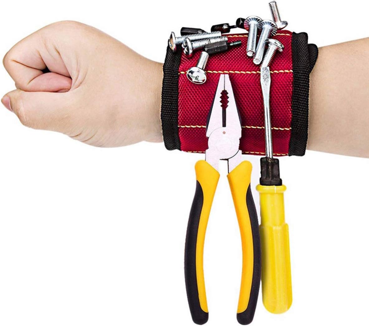 Buycitky Magnetic Wristband with Strong Magnets for Holding Screws, Nails,Drill Bits Magnetic Tool Wristband Perfect for Home Improvement, Construction, Carpentry etc. (1pack)