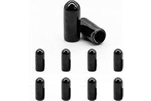 Hordion 100Pcs 1/4 Inch Rubber End Caps and Covers - 6mm Round Tube Bolt Screw Protectors, Black Vinyl Thread Safety Covers