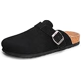 FITORY Mens Suede Clogs with Arch Support,Leather Cork Footed Mules Size 7-14
