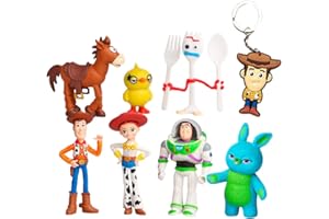 CPWORLD Pantyshka Toy Story Toys – Set of 7 Action Figures with Woody, Buzz and Jessie – Premium Animated Collection with Keychain Included – Fun Party Supplies for Toddlers – Cake Topper Set for Birthday