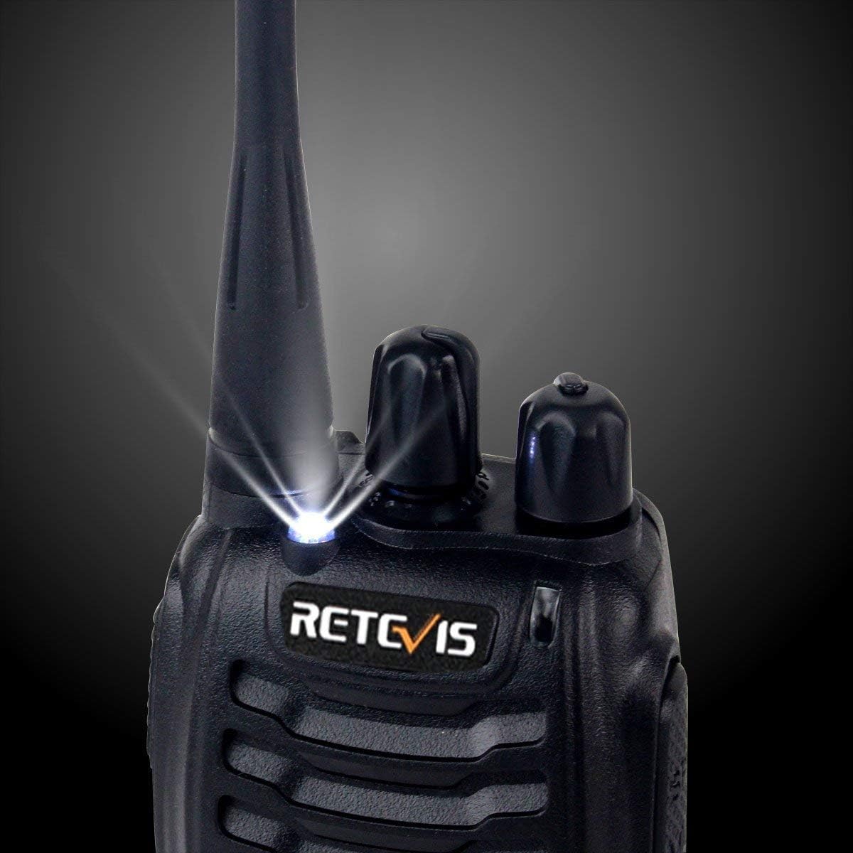 Retevis H-777 Two Way Radios Long Range Rechargeable,Hands Free Handheld Flashlight Walkie Talkies, Fast Charging USB Wall Adapter,Charger Base,Battery Included (Black, 10 Pack)