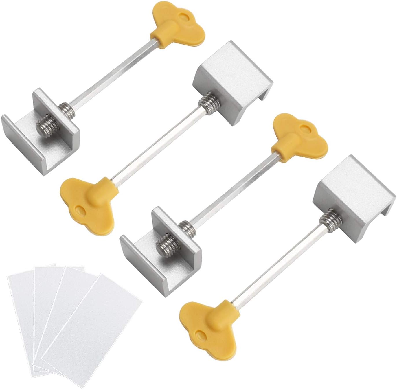 POVAD Sliding Window Locks Stop Aluminum Alloy Door Frame Security Lock with Keys - 4 Sets