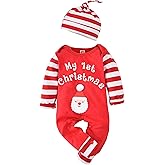 Aalizzwell Infant Baby Boys Girls First Christmas Outfit Xmas Romper Elf Santa Clothes