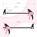 WORKPRO 300 mm Pink Clamps Woodworking Ratchet Bar Clamp Set 68 kg Load 2 Pack view 6