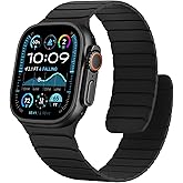 Sixmoat Magnetic Silicone Bands Compatible with Apple Watch 49mm 46mm 45mm 44mm 42mm, Sport Wristband for Men Women Compatible with iWatch Ultra3 2 1 SE Series 11 10 9 8 7 6 5 4 3, Black