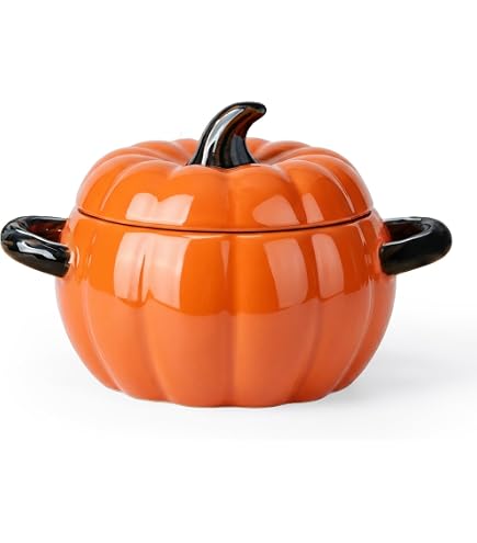 Amazon.com: Pumpkin Stoneware Covered Casserole Dish with Pumpkin
