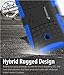 Fosmon [RUGGED] Nokia Lumia 630, Nokia Lumia 635 Case - HYBO-RAGGED Heavy Duty Hybrid Protective Cover with Kickstand - Retail Packaging (Blue)